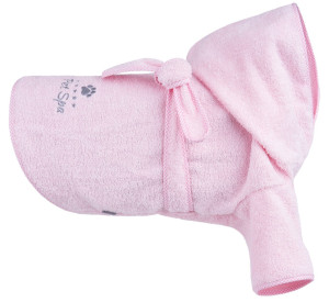AMIPLAY Spa Szlafrok kąpielowy dla psa - Różowy 25 cm