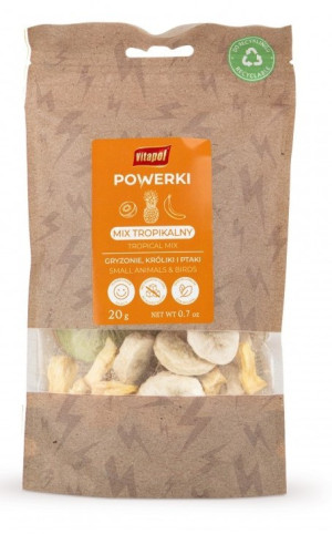 VITAPOL Powerki Mix tropikalny liofilizowany dla gryzoni, królika oraz ptaków egzotycznych 20g