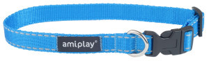AMIPLAY Obroża regulowana Reflective - Niebieska S (20-35 x 1cm)