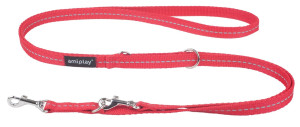 AMIPLAY Smycz regulowana 6 in 1  Reflective 100-200 cm - Czerwona L
