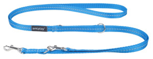 AMIPLAY Smycz regulowana 6 in 1 Reflective 100-200 cm - Niebieska S