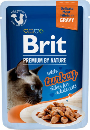 BRIT Premium Turkey Fillets Adult - Filety z indyka w sosie dla kota 85g