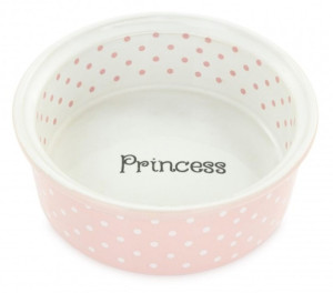 BARRY KING Miska dla kota/psa ceramiczna z napisem Princess 12 cm - różowa