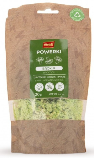 VITAPOL Powerki Brokuł liofilizowany dla gryzoni, królika oraz ptaków egzotycznych 20g