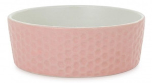 BARRY KING Miska ceramiczna dla kota/psa wzór plaster miodu - różowa 15 cm
