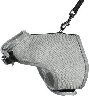 TRIXIE Miękkie szelki ze smyczą dla kota 24–42 cm 1.20 m - szare