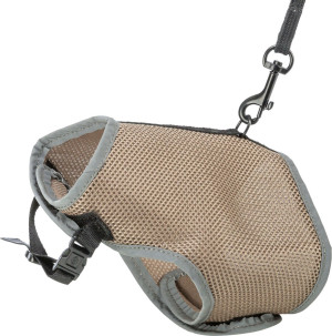 TRIXIE Miękkie szelki ze smyczą dla kota 24–42 cm 1.20 m - szarobrązowy