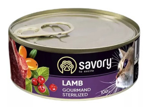 SAVORY Cat Adult Sterilised Lamb 100g (puszka)