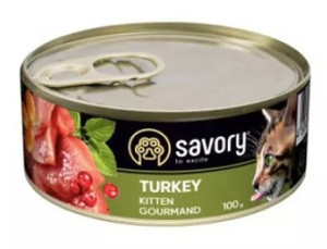 SAVORY Cat Kitten Turkey 100g (puszka)