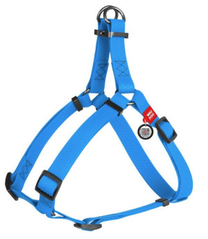 WAUDOG Waterproof szelki wodoodporne z QR-paszportem, metalowa klamra fastex - niebieski XS