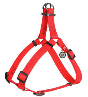 WAUDOG Waterproof szelki wodoodporne z QR-paszportem, metalowa klamra fastex - czerwony M