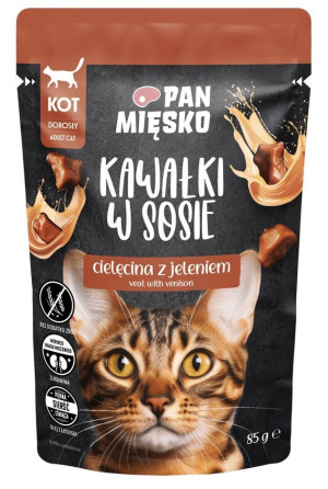 PAN MIĘSKO KOT Kawałki w sosie Cielęcina z jeleniem 85g