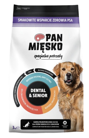 PAN MIĘSKO SENIOR Specjalne potrzeby Dental and Senior - rozmiar chrupek M 3 kg