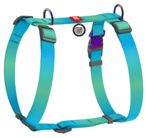 WAUDOG Nylon Recycled szelki anatomiczne w kształcie litery H z QR-paszportem gradient niebieski L