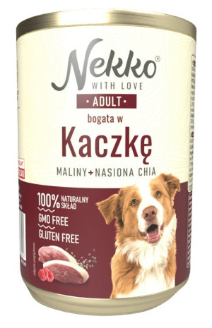 NEKKO Adult Kaczka, Maliny, Nasiona Chia (puszka) 800g