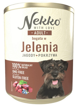 NEKKO Adult jeleń, jagody i pokrzywa (puszka) 800g