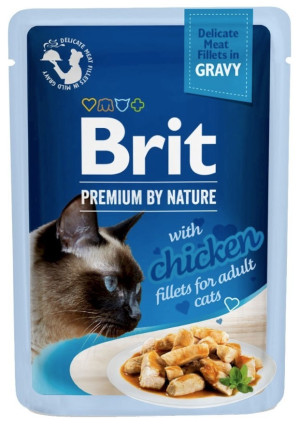 BRIT Premium Chicken Fillets Adult - Filety z kurczaka w sosie dla kota 85g