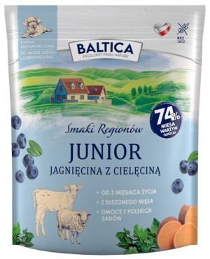BALTICA SMAKI REGIONÓW Junior Jagnięcina z cielęciną duże rasy 3 kg