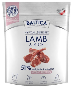 BALTICA NUTRACEUTIC Hypoallergenic Lamb and Rice dla psów ras średnich 9 kg