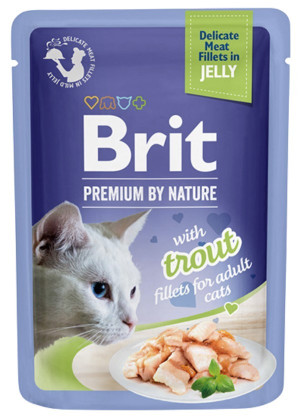 BRIT Premium Trout Jelly Fillets Adult - Filety z pstrąga w galaretce dla kota 85g