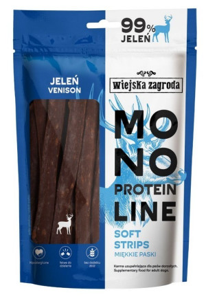 WIEJSKA ZAGRODA PIES Przysmak Monoproteinowy Miękkie Paski Jeleń 100g