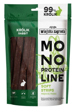 WIEJSKA ZAGRODA PIES Przysmak Monoproteinowy Miękkie Paski Królik 100g