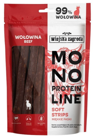 WIEJSKA ZAGRODA PIES Przysmak Monoproteinowy Miękkie Paski Wołowina 100g