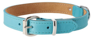 DINGO Obroża skórzana Boutique - Aqua blue 2,0 x 50cm