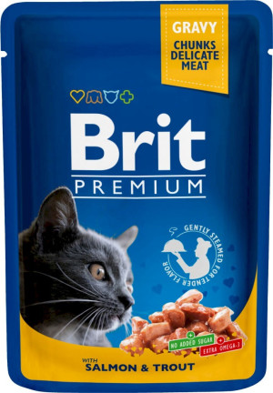 BRIT PREMIUM CAT Adult Łosoś i Pstrąg (saszetka) 100g