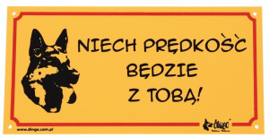 DINGO Tabliczka ostrzegawcza - "Niech prędkość będzie z Tobą"