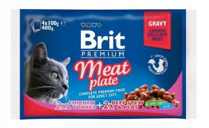 BRIT PREMIUM CAT Meat Plate Gravy saszetki w sosie (4x 100g)