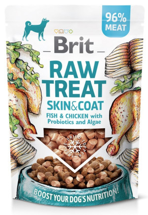 BRIT Raw Treat Skin and Coat Fish and Chicken with Probiotics and Algae 40g