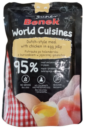 SUPER BENEK World Cuisines Karma dla kotów - kurczak w jajecznej galaretce 100g