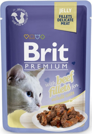 BRIT PREMIUM CAT Beef Jelly Fillets Adult - wołowina w galaretce 85g