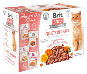 BRIT CARE CAT Fillets in Gravy Flavour Box saszetki w sosie (12x 85g)