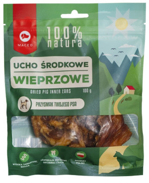 MACED 100% Natura Ucho Wieprzowe Środkowe 100g