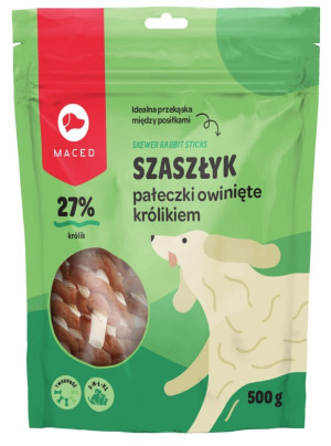 MACED Szaszłyk pałeczki owinięte królikiem 500g
