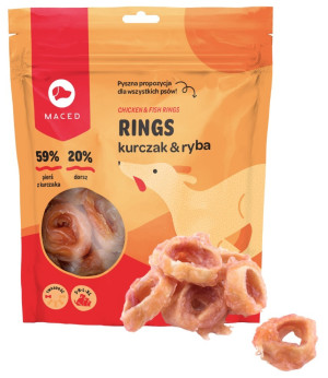 MACED Rings z kurczakiem i rybą 500g