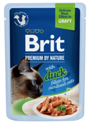BRIT PREMIUM CAT Sterilised Duck fillets in gravy 85g (saszetka)
