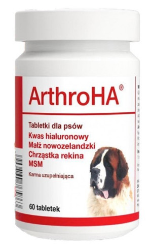 DOLFOS Arthro Ha - Preparat chondroprotekcyjny - wspomaga leczenie schorzeń stawów u psów 60 tabl.