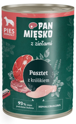 PAN MIĘSKO z ziołami - pasztet z królikiem 400g 6x 400g
