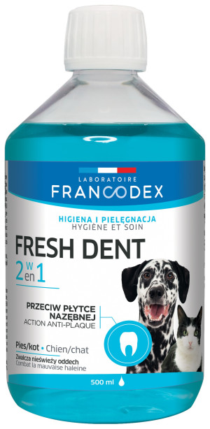 FRANCODEX Fresh Dent - płyn do higieny jamy ustnej dla psów i kotów 250 ml