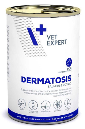 VETEXPERT 4T Veterinary Diet Dog Dermatosis Salmon & Potato 400g (puszka) 400g (puszka)