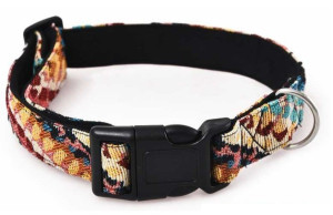 BARRY KING Obroża dla psa z wytrzymałej tkaniny - wzór boho 1,5 x 30-40 cm