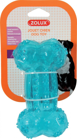 ZOLUX Kość TPR "Pop" - turkusowa 14cm - turkusowa