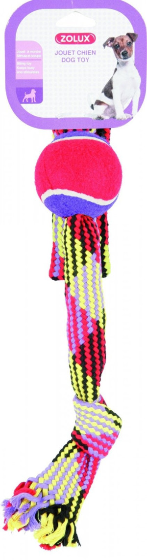 ZOLUX Zabawka ze sznura z piłką tenisową - lasso 55 cm