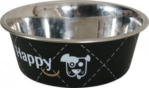 ZOLUX Stalowa miska Happy - czarna 0,8l