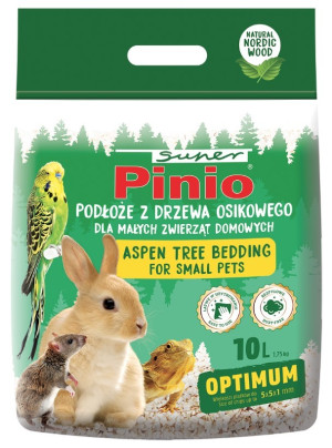 SUPER PINIO Podłoże z drzewa osikowego dla małych zwierząt domowych Optimum 10l
