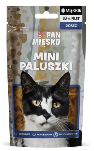 PAN MIĘSKO Przysmak dla kota Mini paluszki Dorsz 50g