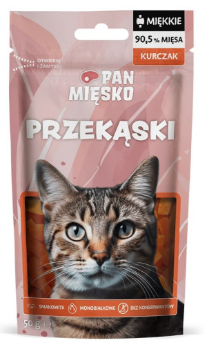 PAN MIĘSKO Przysmak dla kota Przekąski Kurczak  50g
